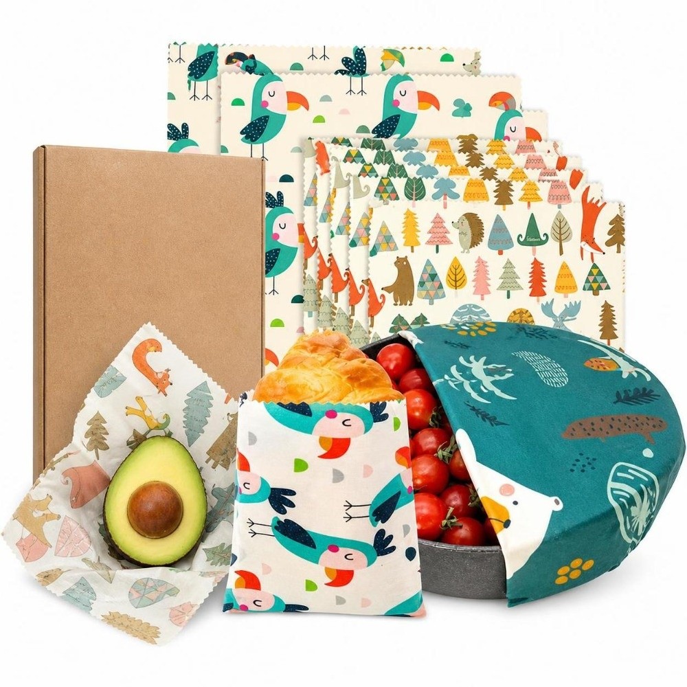 Beeswax Food Cover - 9 قطع من ورق تغليف الطعام